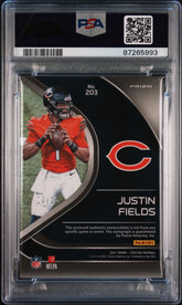 2021 Spectra Justin Fields #203 Neon Orange Auto Rookie RPA /15 PSA 9 POP 1